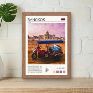 Bangkok Print, Bangkok Wall Art, Bangkok Cityscape Poster, Thailand Wall Art, Ananta Samakhom Print, Thailand Travel Print, TukTuk Poster