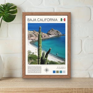 Baja California Print, Baja California Wall Art, Baja California Digital Print, Loreto Bay Baja, Cardon Cactus Poster, Mexico Travel Art