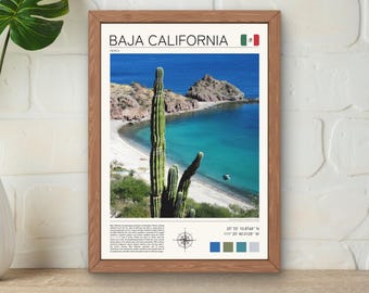 Baja California Reiseprint, Loreto Bay, Cardon, Kaktus (Digitaldruck)