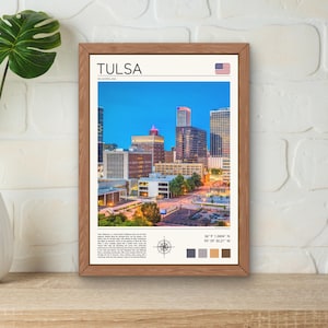 Tulsa Print, Tulsa Oklahoma Print, Tulsa Oklahoma Wall Art, Downtown Tulsa Art, Tulsa Art Print, Tulsa Skyline Print, Tulsa Digital Print