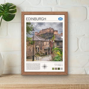 Edinburgh Print, Edinburgh Wall Art, Scotland Poster, Edinburgh Gift Idea, Edinburgh Castle Print, Edinburgh Travel Art, Edinburgh Artwork