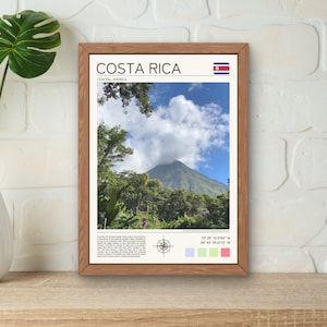 Costa Rica print, Costa Rica reizen kunst, Costa Rica kunst aan de muur, reizen Midden-Amerika, Arenal vulkaan Art Print, Costa Rica poster