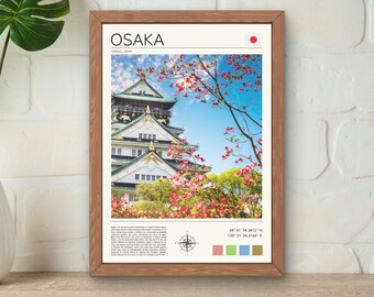 Osaka Castle Art Print, Japan Travel Poster (Digital Download)