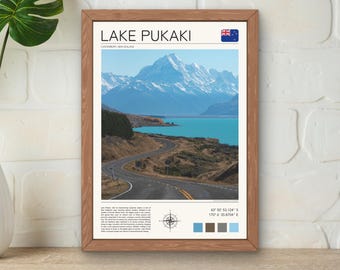 Lake Pukaki Print, New Zealand Alps, Travel Poster (Digital Download)