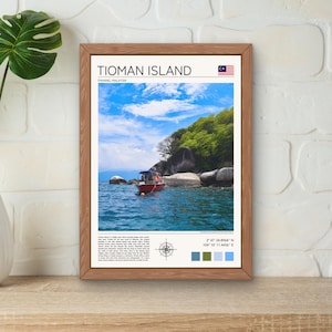 Tioman Island Print, Tioman Island Wall Art, Malaysia Travel Art, Pulau Tioman, Pulau Tioman Pahang Poster, Malaysia Beach Art Print