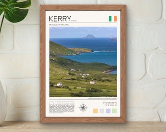 Stampa artistica costiera irlandese, contea di Kerry, Ring of Kerry (download digitale)