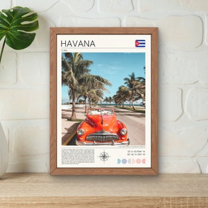 Havana Print, La Habana Print, Havana Wall Art, Caribbean Art Print, Havana Vintage Car Print, Havana Cuba Gift Idea, Havana Cityscape