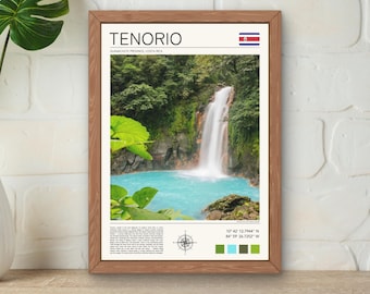 Rio Celeste Waterfall Print, Costa Rica National Park, Travel Art (Digital Download)