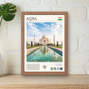 Agra Print, Agra India Wall Art, Taj Mahal Print, India Travel Poster, India Gift Idea, Architecture Print, Agra Art Print, Taj Mahal Poster