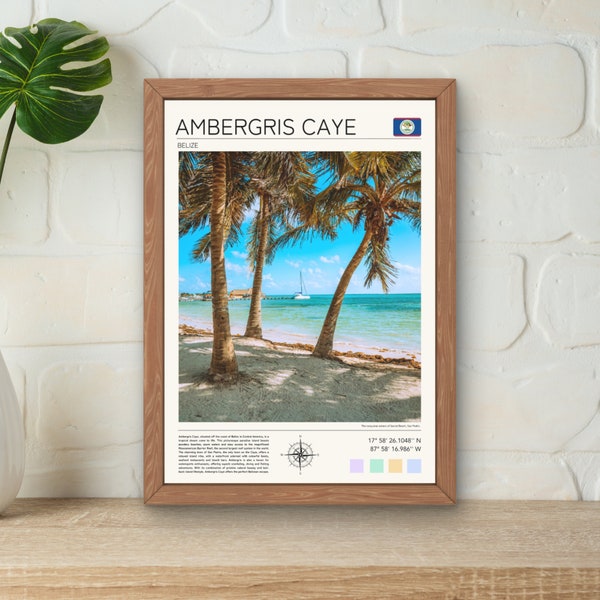 Belize Print | Ambergris Caye Poster | Belize Wall Art | Belize Travel Art | Central America Travel | Ambergris Caye Gift | Birthday Idea |