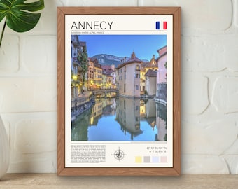 Annecy France Cityscape Print, Canal Art (Digital Download)