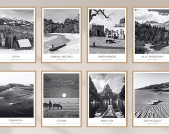 National Park Black & White Prints, Travel Wall Art (Digital Download)