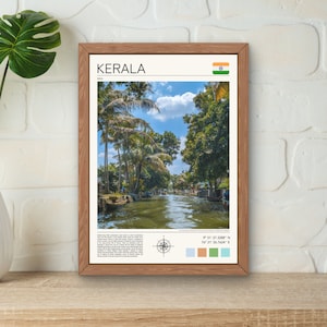 Kerala Digital Poster, Kerala Wall Art, India Travel Print, Alappuzha Boat Kerala, Kerala Gift Idea, Kerala Backwaters, Punnamada Boat