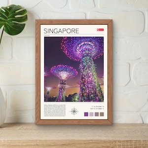 Singapore Print, Singapore Poster, Singapore Wall Art, Gardens by the Bay Print, Singapore Travel, Asia Travel Art , Supertree Grove Artwork