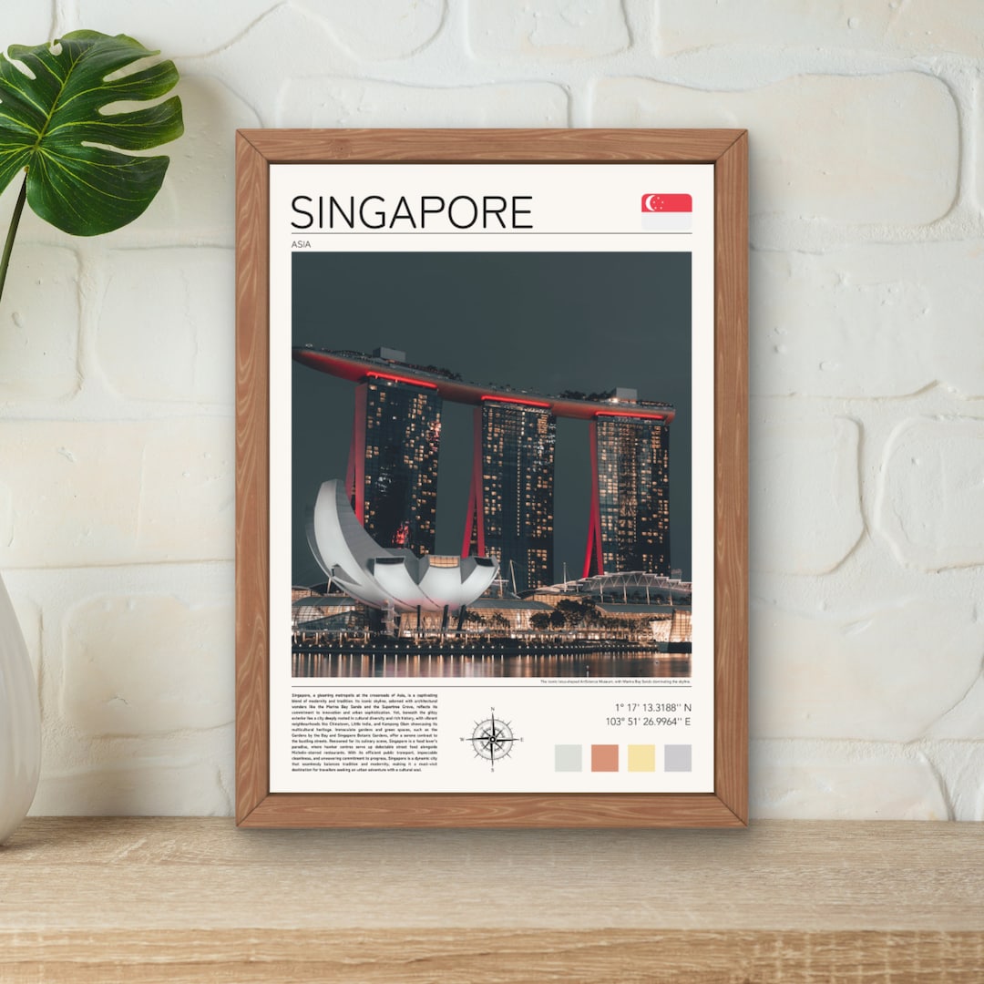 Singapore Print Singapore Poster Singapore Wall Art Etsy