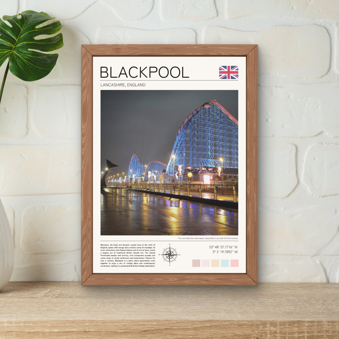 Blackpool Poster Blackpool Wall Art Blackpool Illuminations Blackpool