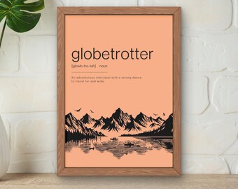Globetrotter Definition Print, Travel Wall Art (Digital Download)