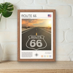 Route 66 Print, Route 66 Wall Art, Driving Road Gifts, California Route 66, Driving Holiday Wall Art, American Road Trip Art Print