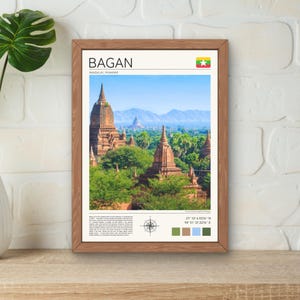 Bagan Print, Bagan Wall Art, Myanmar Travel Print, Bagan Gift Idea, Myanmar Print, Bagan Temples Print, Myanmar Wall Art, Bagan Poster