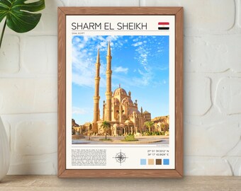 Al Sahaba Mosque Print, Sharm El Sheikh Travel Poster (Digital Download)