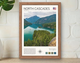 Print North Cascades National Park, Diablo Lake Art (digitale download)