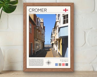 Cromer Norfolk Print, Minimalist Travel Poster (Digital Download)