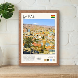 La Paz Print | La Paz Wall Art | La Paz Bolivia Poster | La Paz Photo | Travel Wall Art | Bolivia Wall Art | Bolivia Print | La Paz Gift |