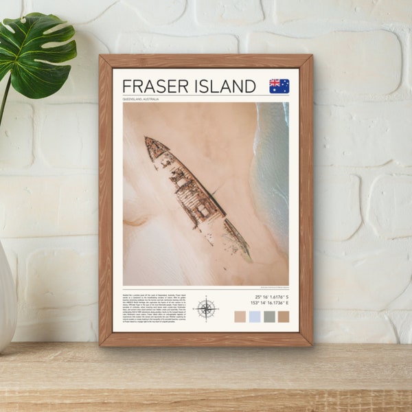 Fraser Island Print | K'gari Print | Fraser Island Wall Art | K'gari Wall Art | Australia Travel Art | K'gari Island Poster | Australia Art