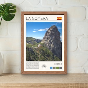 La Gomera Print, La Gomera Canary Islands Print, La Gomera Wall Art, La Gomera Island Spain, La Gomera Digital Art, Roque de Agando Print