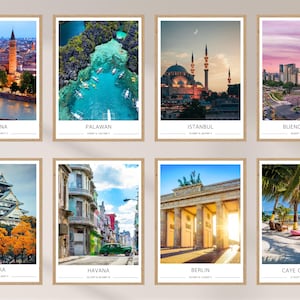 SET OF 3 Colour Art Prints, Digital Download, Printable Wall Art, Wall Hangings, Travel Wall Art, Cityscape Print, Wall Decor, Digital Art