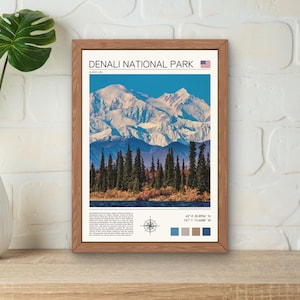 Denali Print, Denali National Park Print, Denali Alaska Wall Art, Alaska Wilderness Poster, Mount McKinley Print, Alaska Outdoors Wall Art