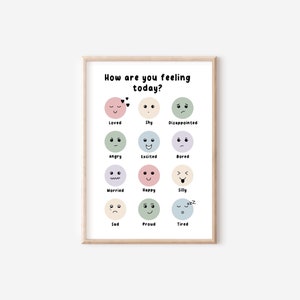 Feelings Chart Print Kids Nursery Playroom Decor Classroom - Etsy