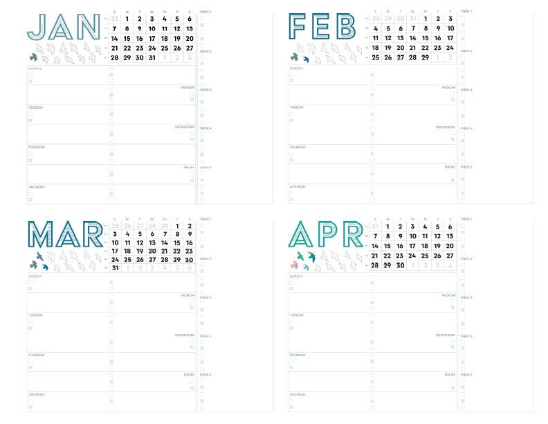 DAILY / WEEKLY / MONTHLY Task Tracker Calendar 2024 - Etsy