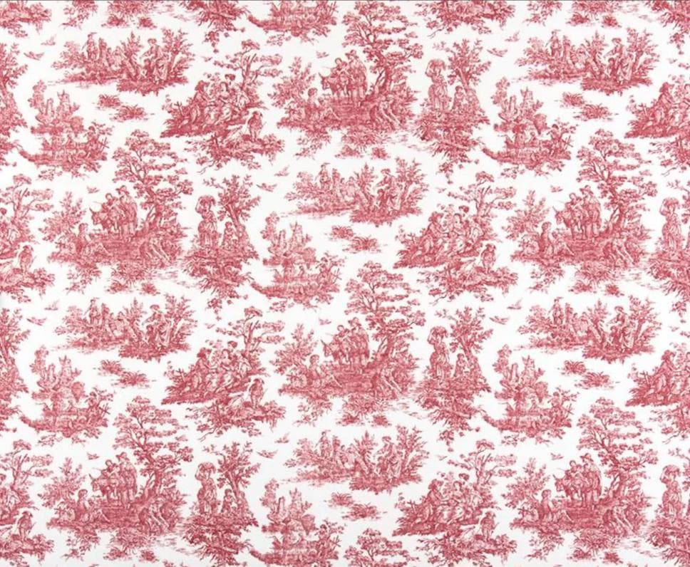 Pompeian Red Toile Fabric. 54