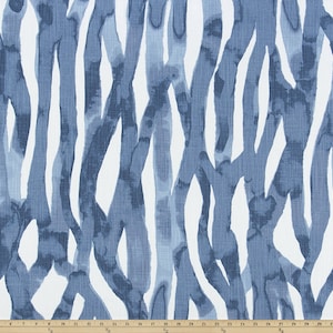 Premier Prints Angela Harris Lina Indigo Luxe Canvas Blue White Watercolor Fabric 54wide decorator Fabric by the yard cotton Made in the USA