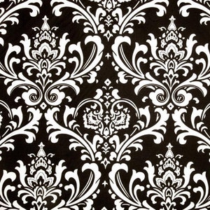Premier Prints Damask Ozbourne Black White 54&quot;wide Fabric by the yard cotton decorator fabric/ Fast Shipping /Made in the USA