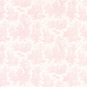 Soft Pink and White Toile Twill fabric. Soft Pink Toile 54&quot;wide Fabric by the yard cotton fabric Jamestown Fast Shipping Made in the USA