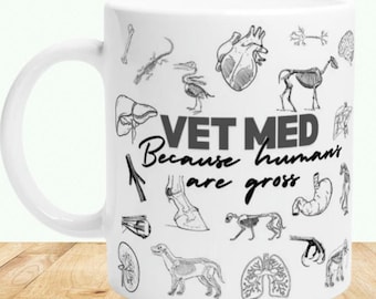 Caneca de Anatomia Veterinária. Dia do Técnico Veterinário, Dia do Enfermeiro Veterinário, Veterinário. Presente para a Semana do Técnico Veterinário, Formatura, Medicina Veterinária. Porque as pessoas são nojentas.