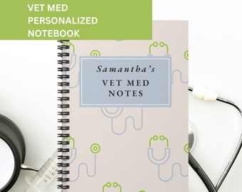 Vet Med Notebook. Gift for Veterinarian, Vet Tech, Vet Nurse, Vet Student. Vet Tech Week. Vet Nurse Day. Spiral Notebook - Ruled Line