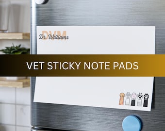 Gepersonaliseerde notitieblok voor dierenartsen, schattig briefpapier voor verpleegkundige dierenarts, receptioniste. Kantoorcadeau voor DVM's, aangepaste notitieblokken.