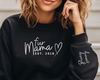 Fur Mama Dog Mom Sweater Gift Shirt Custom Sweater T-shirt or Hoodie. Cat Dog Mum Gift for Mother's Day Personalised names sleeve or back