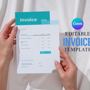 Minimalist Invoice Template | Printable & Editable in Canva | Small Business Invoice | Modern Billing Form | Instant Download