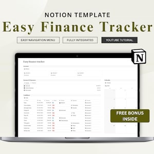Notion Template Personal Finance Tracker Budget Tracker | Income and Expense Tracker Notion Template | Notion Finance Tracker, Money Tracker
