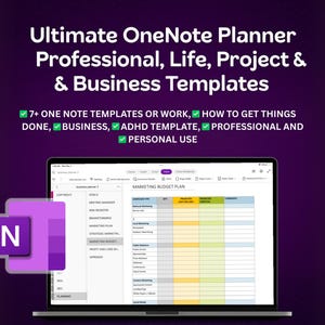 OneNote Planer Vorlagen Bundle: Professional, ADHD, Project, Life (digitaler Download)