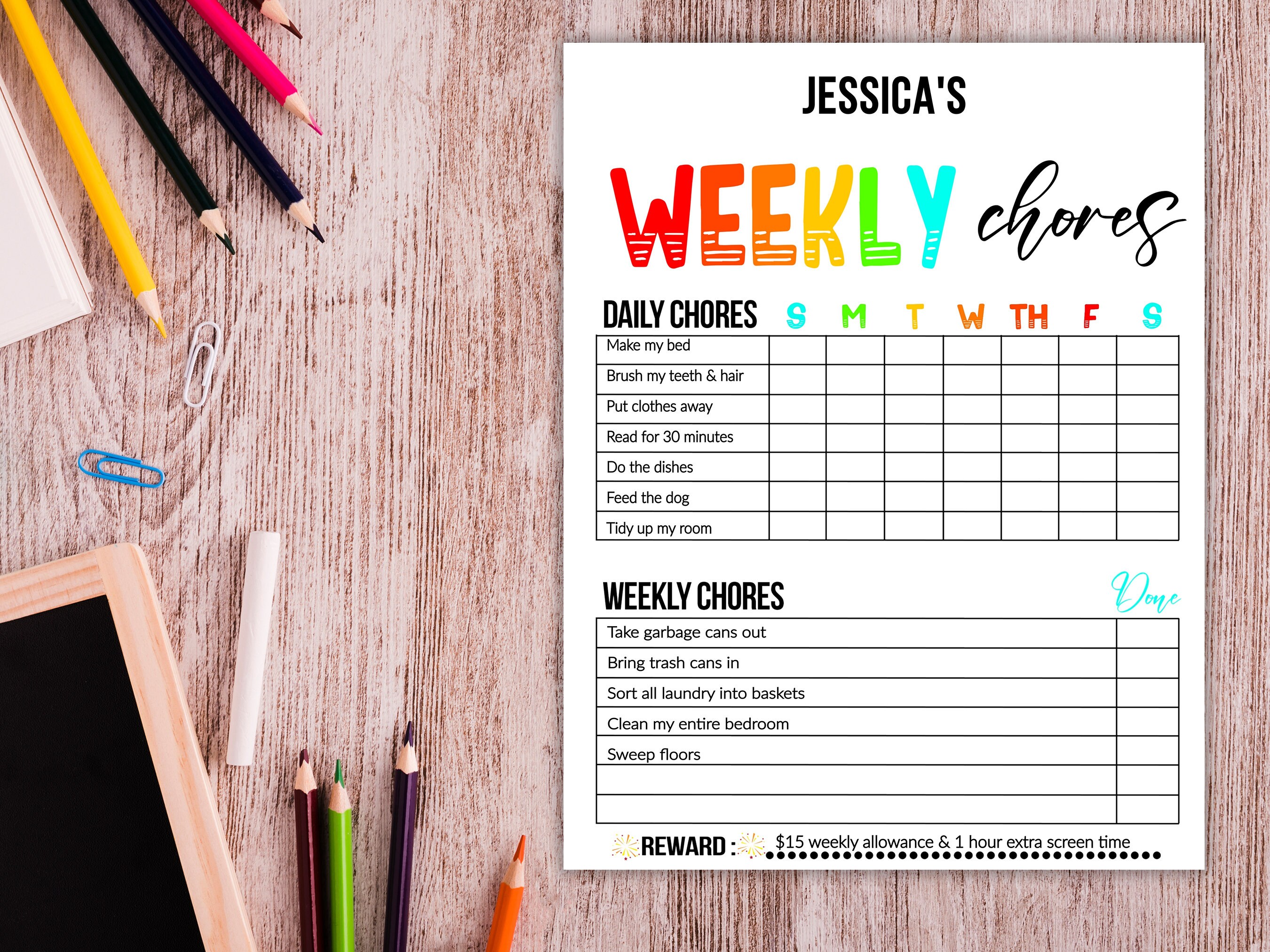 Sold Routine Chart Editable Chore Chart For Kids, Kids Chore Chart, Kids Routine Chart ...