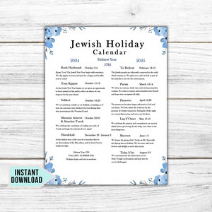 2024-2025 *NEW* Jewish Holiday Calendar | Hebrew Calendar 5785 | Rosh Hashanah | Hanukkah