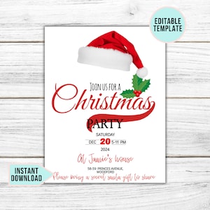 Editable Christmas Party Invitation Christmas Party Invite Christmas Party Printable Holiday Party Invitation Christmas Invitation template