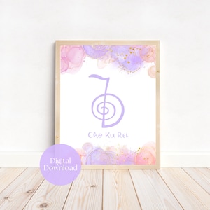 Símbolos de Reiki Poster PACOTE; 4 impressões de arte de parede (downloads digitais) Cho Ku Rei, Sei He Ki, Hon Sha Ze Sho Nen, Dai Ko Myo, Reiki Art Gift