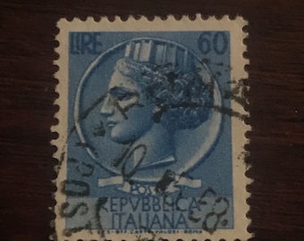 Unique stamp REPUBBLICA ITALIANA 60 LIRE