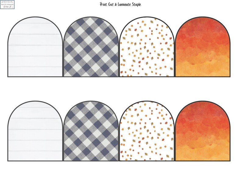 Printable Bulletin Board Borders Folksy Fall, Digital Download, PDF and